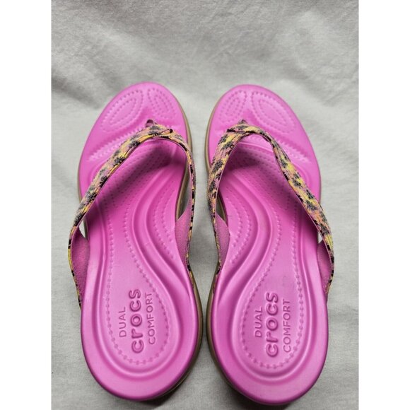 CROCS Women's Capri V Graphic Sequin Flip Flop Women's Size 7 - Picture 6 of 7